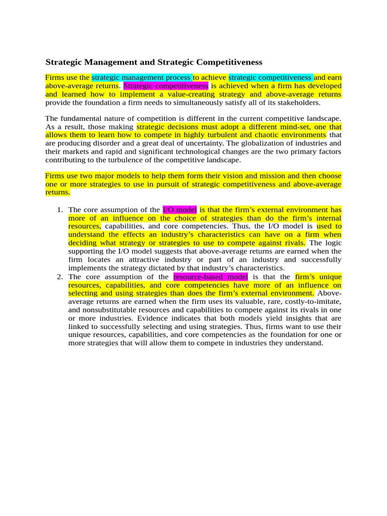 Strategic Management for Competitive Edge | PDF | Strategic Management ...