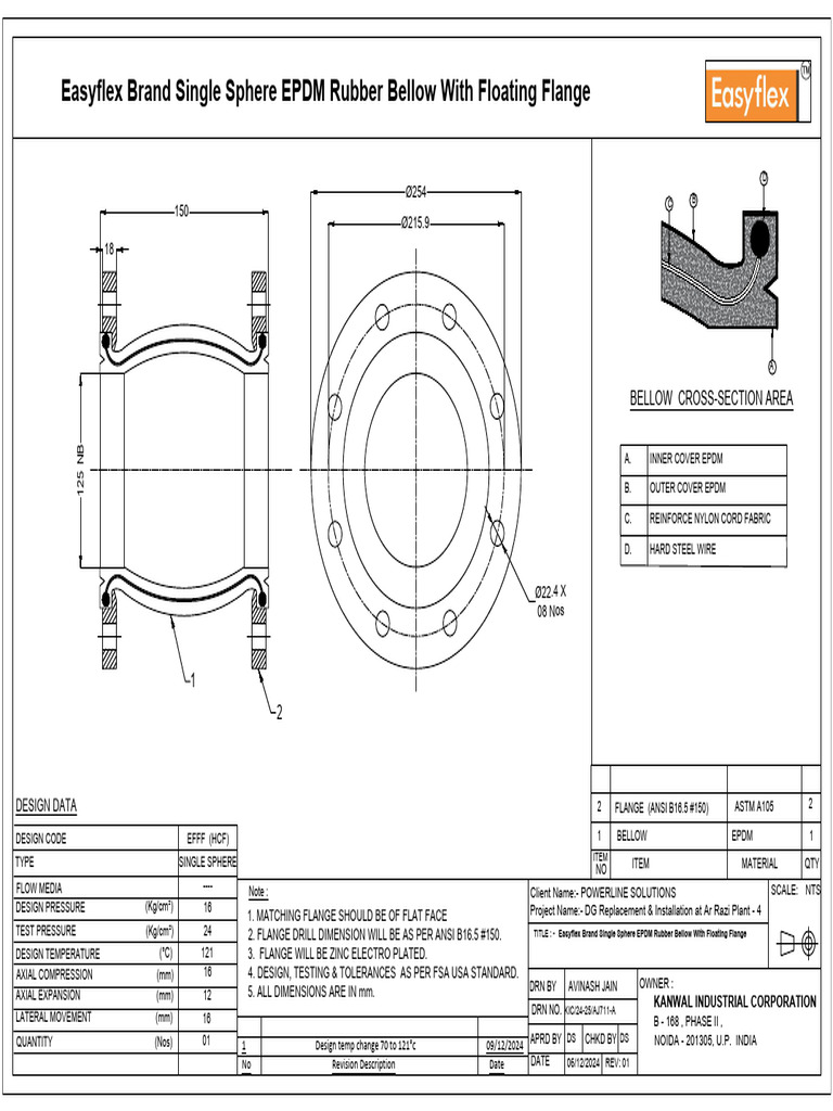 EPDM Rubber Bellow Specifications | PDF | Materials