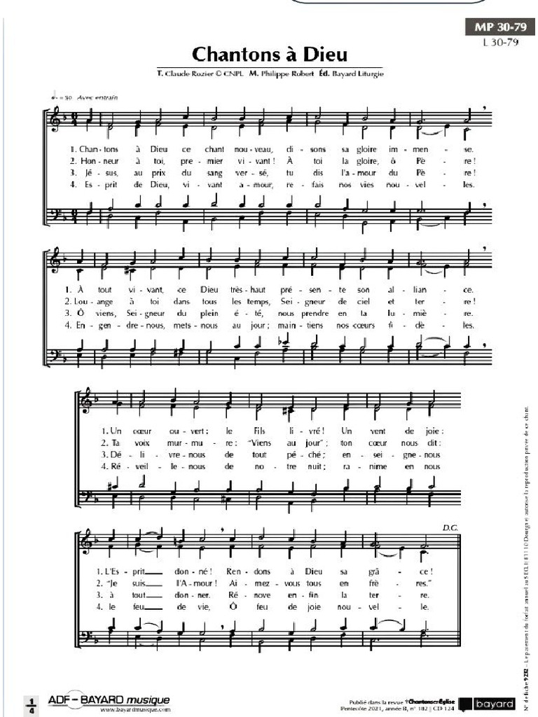 Chantons à Dieu Pdf
