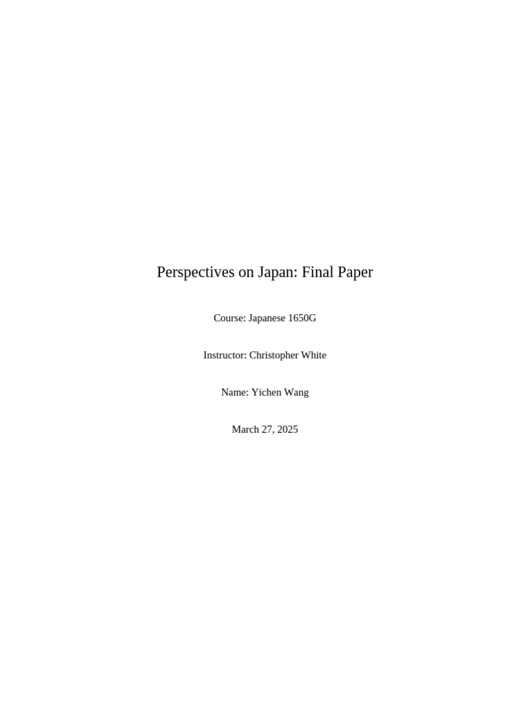 Final Paper | PDF | Japan | Exports