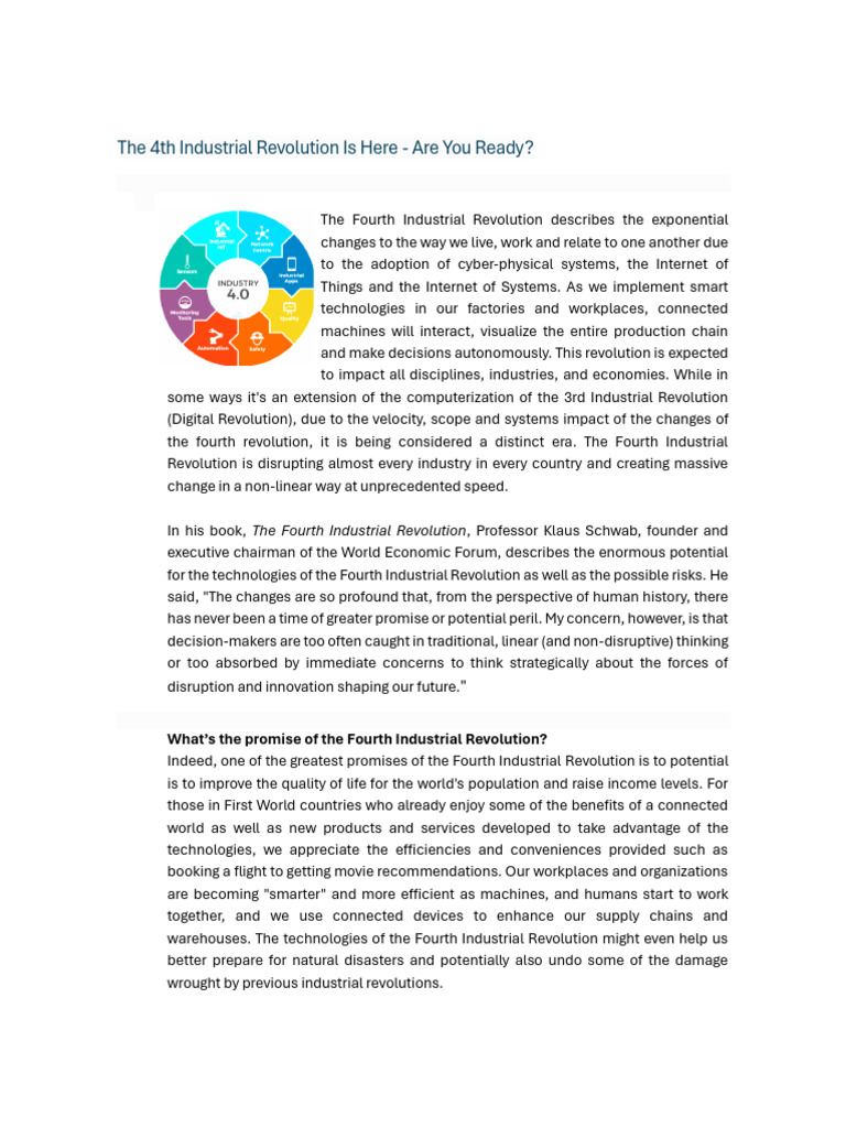 Understanding the Fourth Industrial Revolution | PDF | Business | Economies