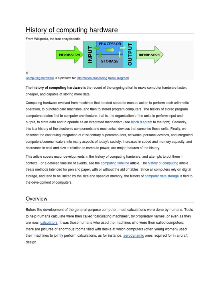 Evolution of Computing Hardware | PDF | Central Processing Unit ...