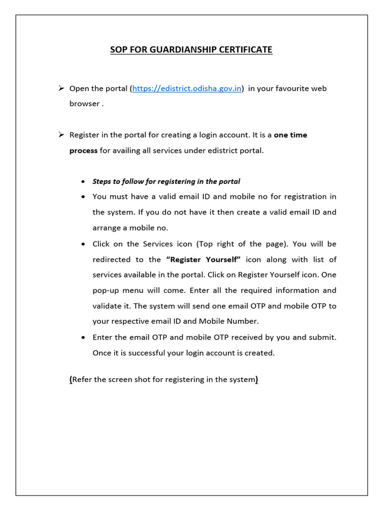 Guardianship Certificate Sop | PDF