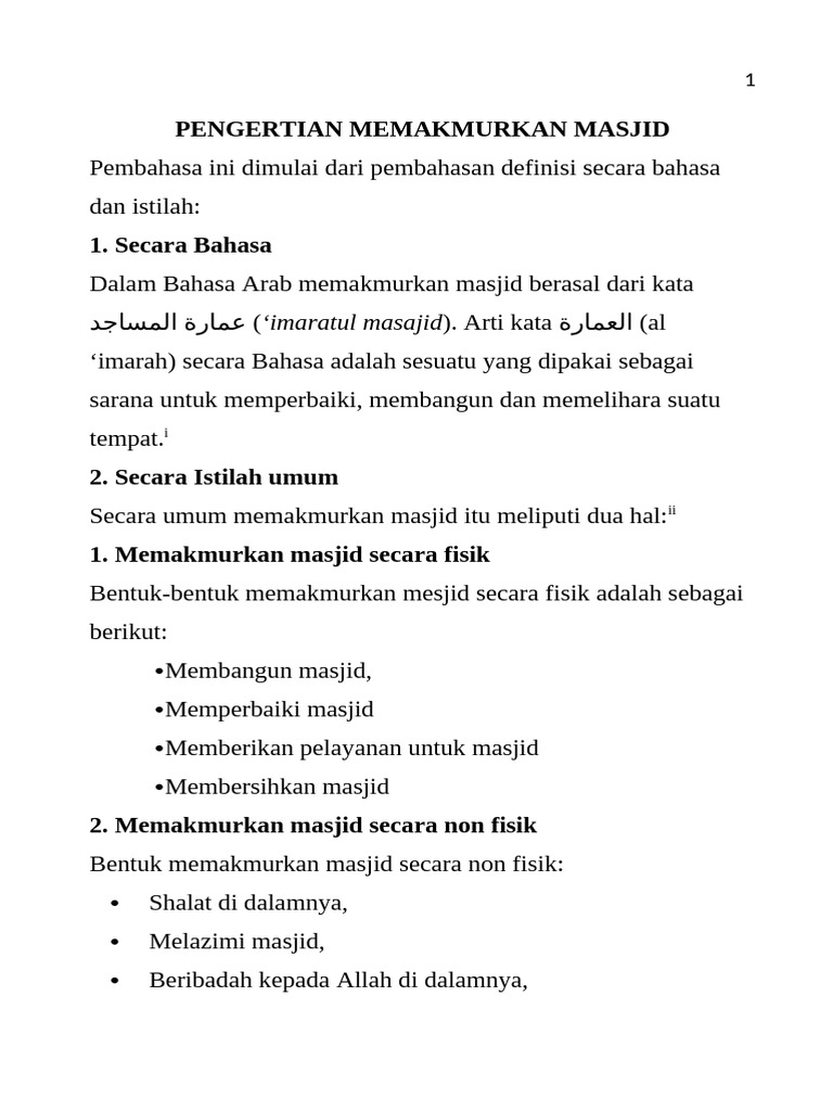 Memakmurkan Masjid Pdf