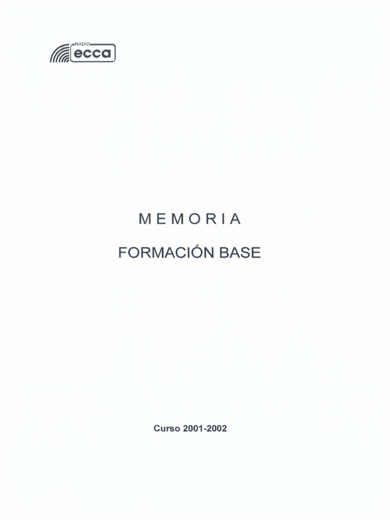 Memoria ECCA Formación Base 2001-2002 | PDF