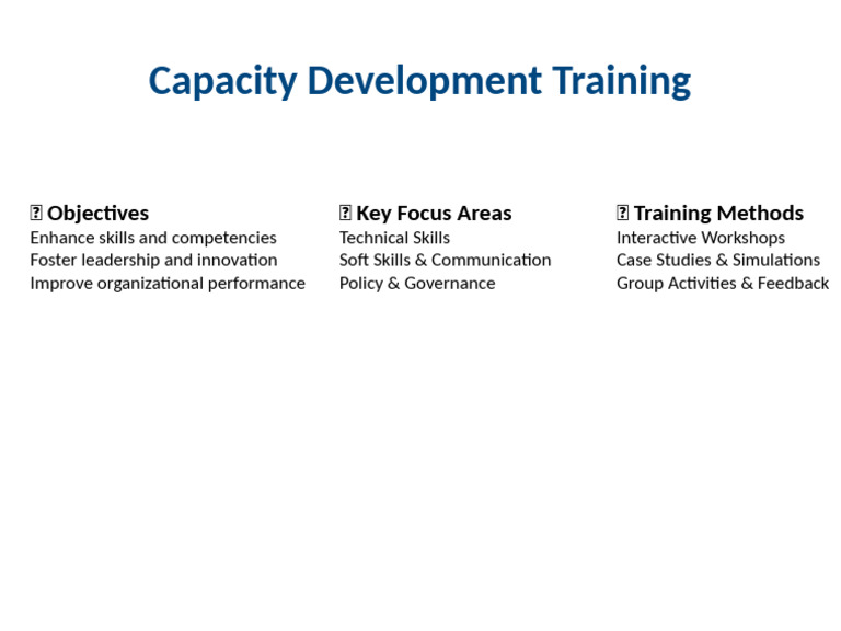 Capacity Development Training Overview | PDF