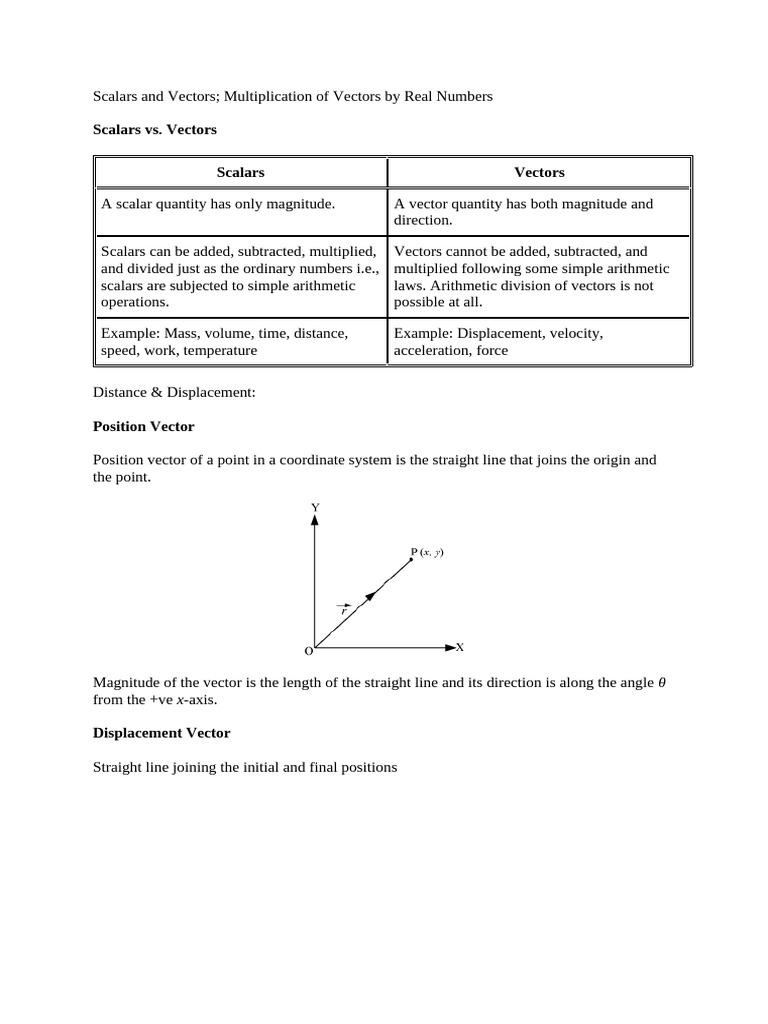 Scalars and Vectors Explained | PDF | Acceleration | Euclidean Vector