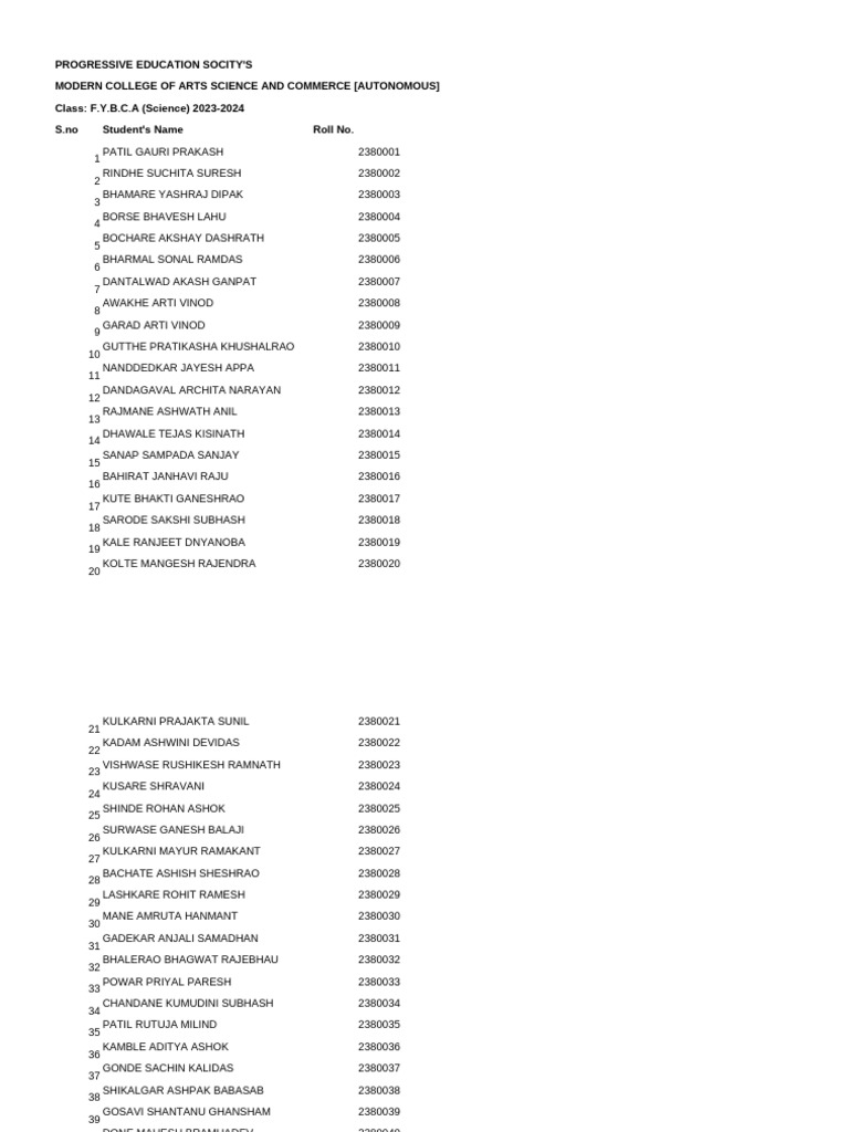 Bca (Science) 23-24 | PDF