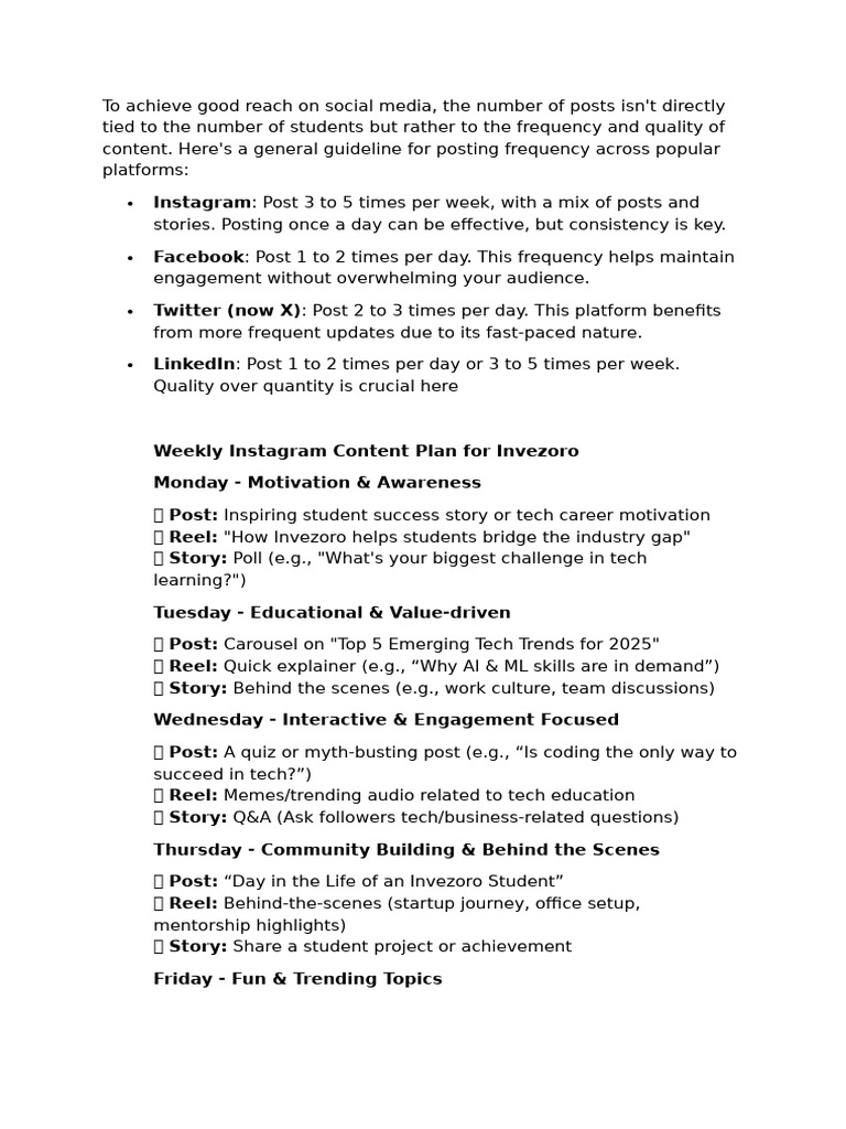 To Achieve Good Reach On Social Media | PDF | Social Media | Popular ...