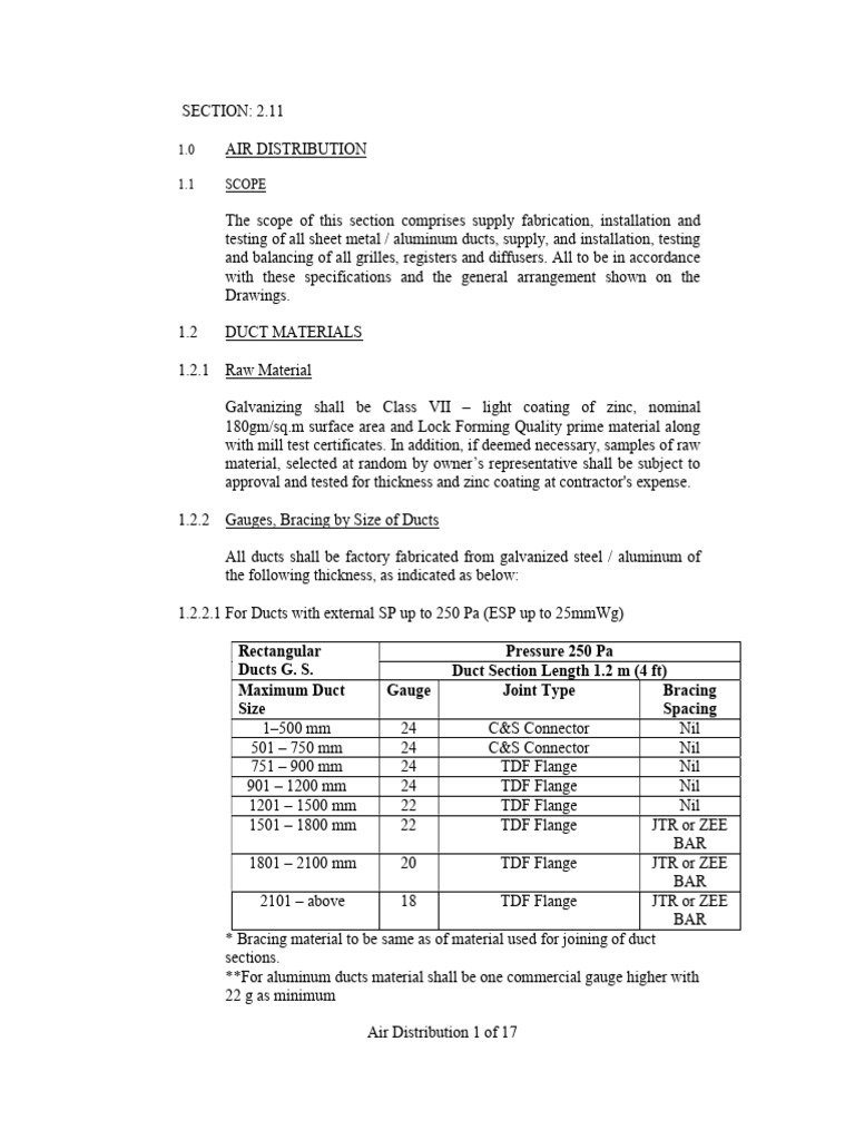 Air Distribution Duct Installation Guide | PDF | Duct (Flow) | Sheet Metal