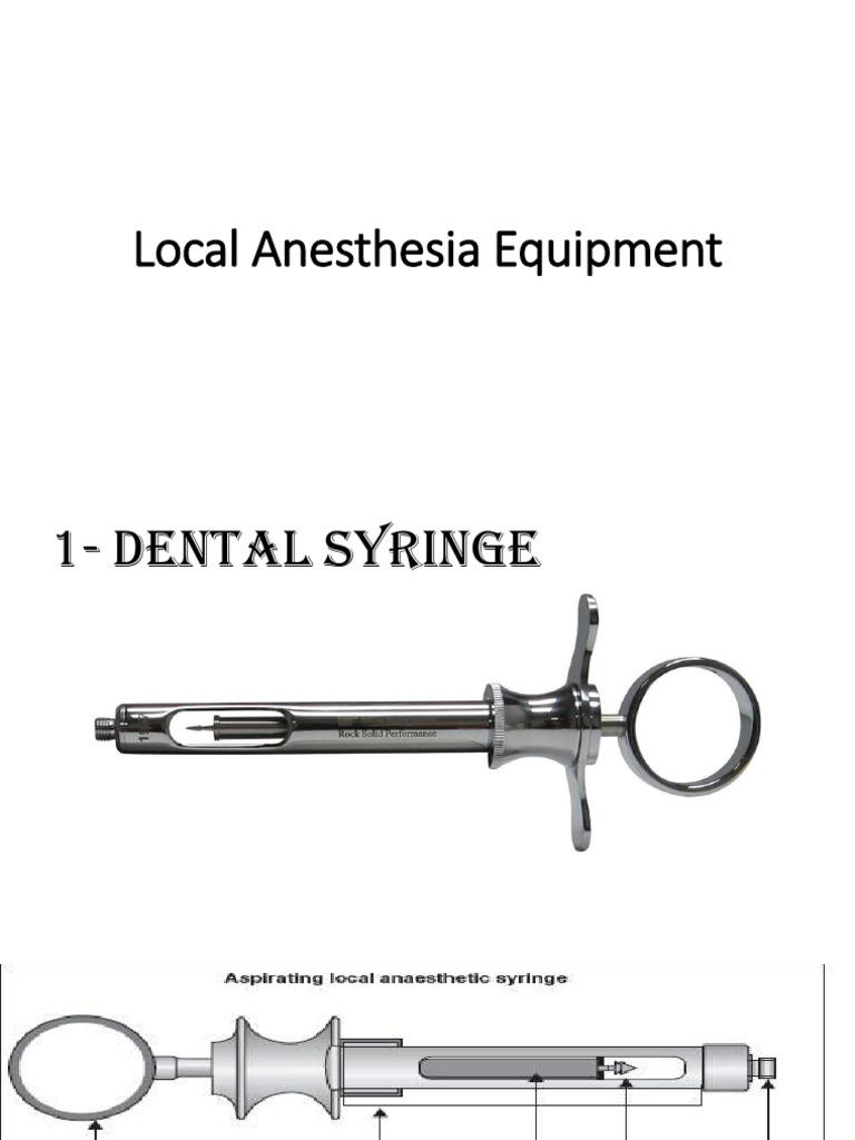 Local Anesthesia Equipment Overview | PDF