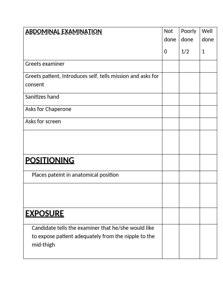Comprehensive Abdominal Examination Guide | PDF | Abdomen | Medical ...