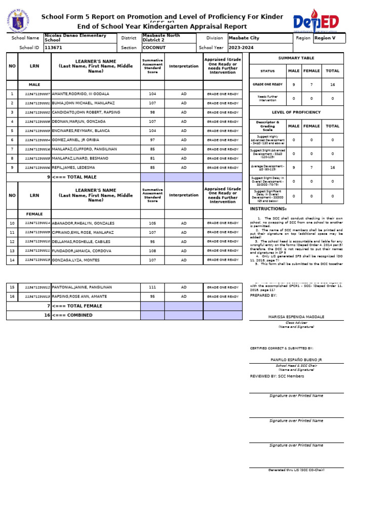 SF5K - 2023 - Kinder - COCONUT | PDF