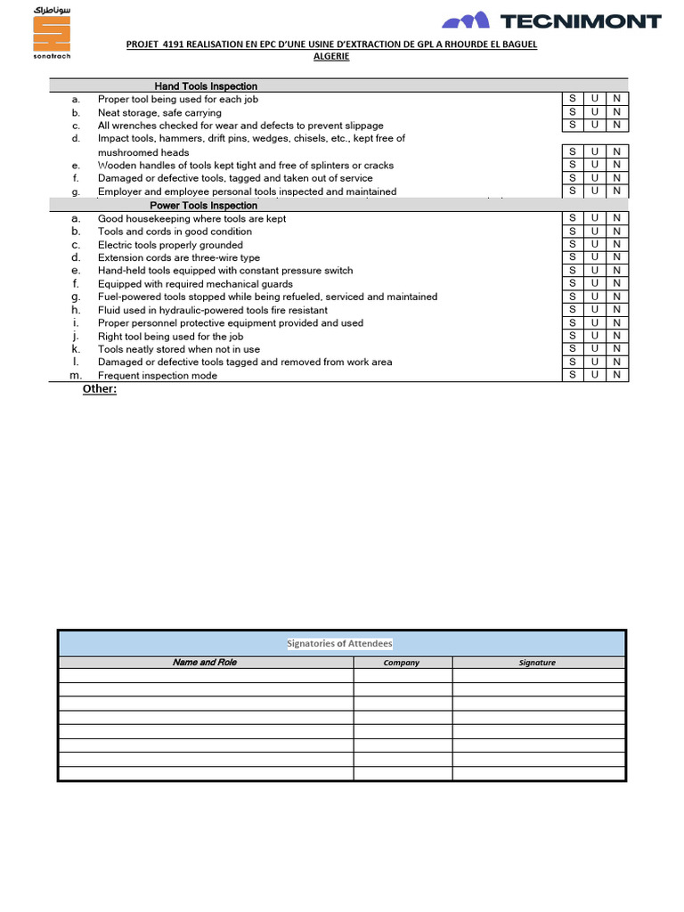 Power Tools Inspection Guidelines | PDF | Tools | Manufactured Goods