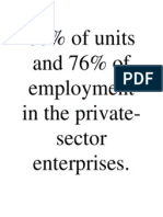60% of Units and 76% of Employment in The Private-Sector Enterprises