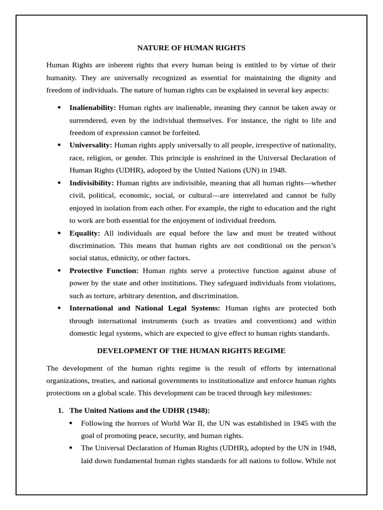 Nature and Development of The Human Rights | PDF | Human Rights ...