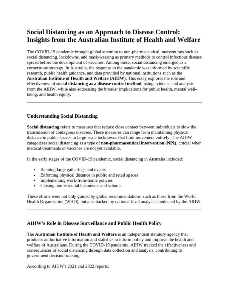 Social Distancing's Impact on Public Health | PDF | Public Health ...