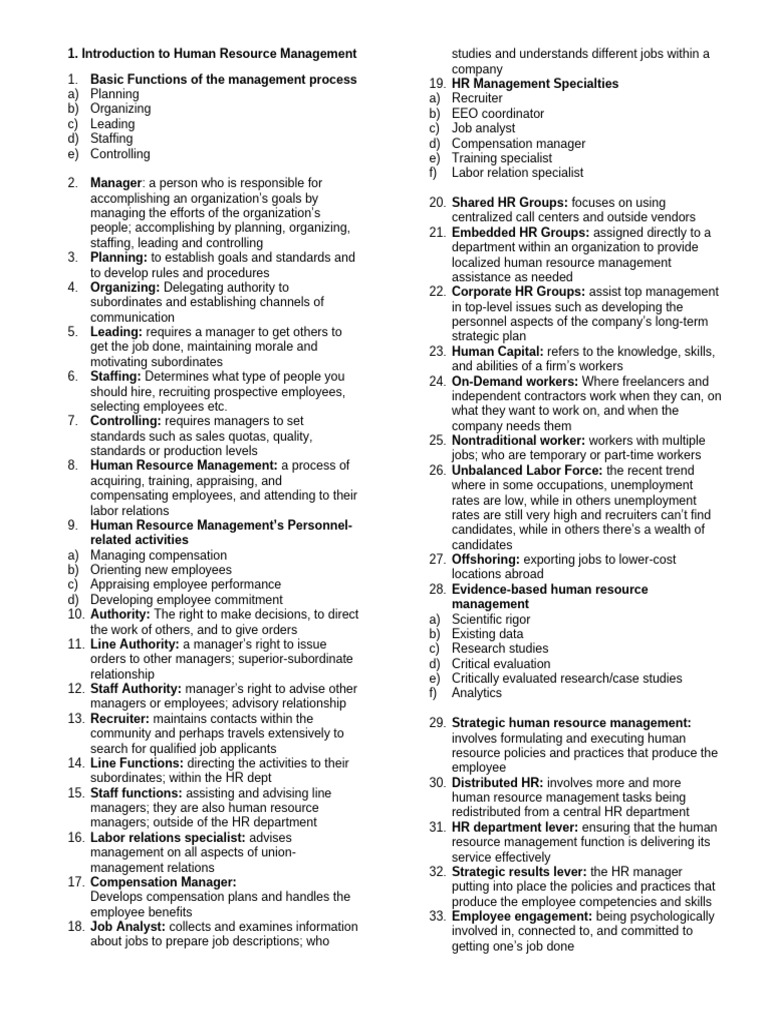 Human Resource Management Overview | PDF | Human Resource Management ...