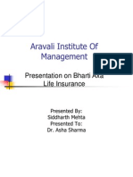 Aravali Institute of Management: Presentation On Bharti Axa Life Insurance