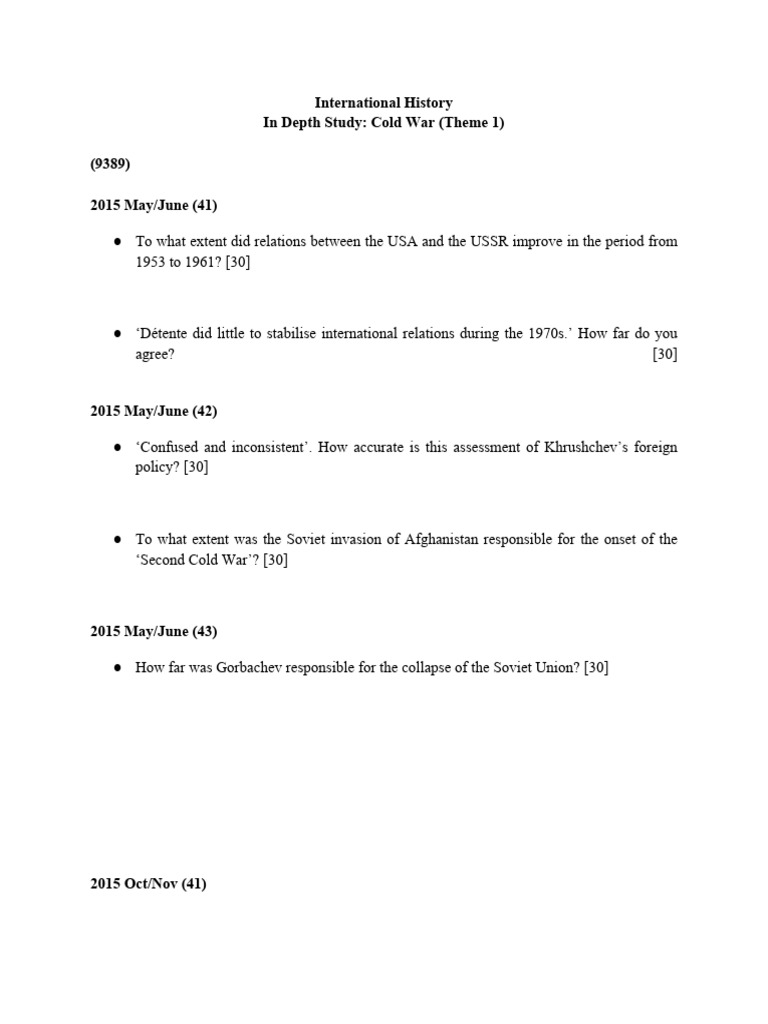 Cold War: Key Events and Assessments | PDF | Cold War | Suez Crisis