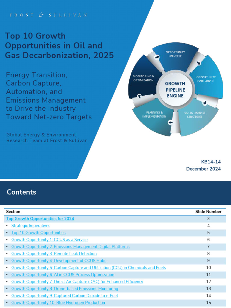 Top 10 Growth Opportunities in Oil and Gas Decarbonization, 2025 | PDF ...