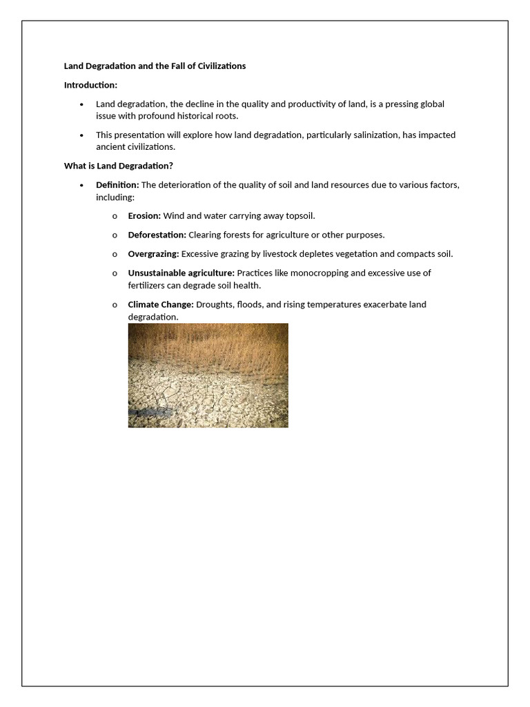 Land Degradation and Civilization Decline | PDF | Environmental ...