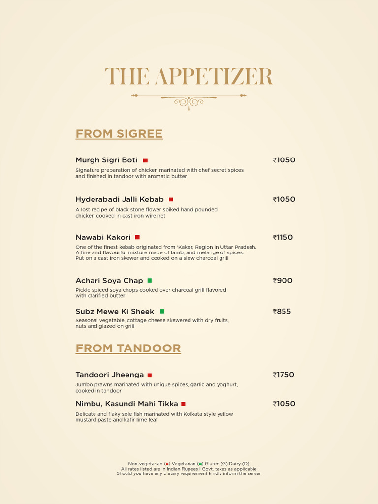 Diya Indian Cuisine Menu Highlights | PDF | Indian Cuisine | Curry