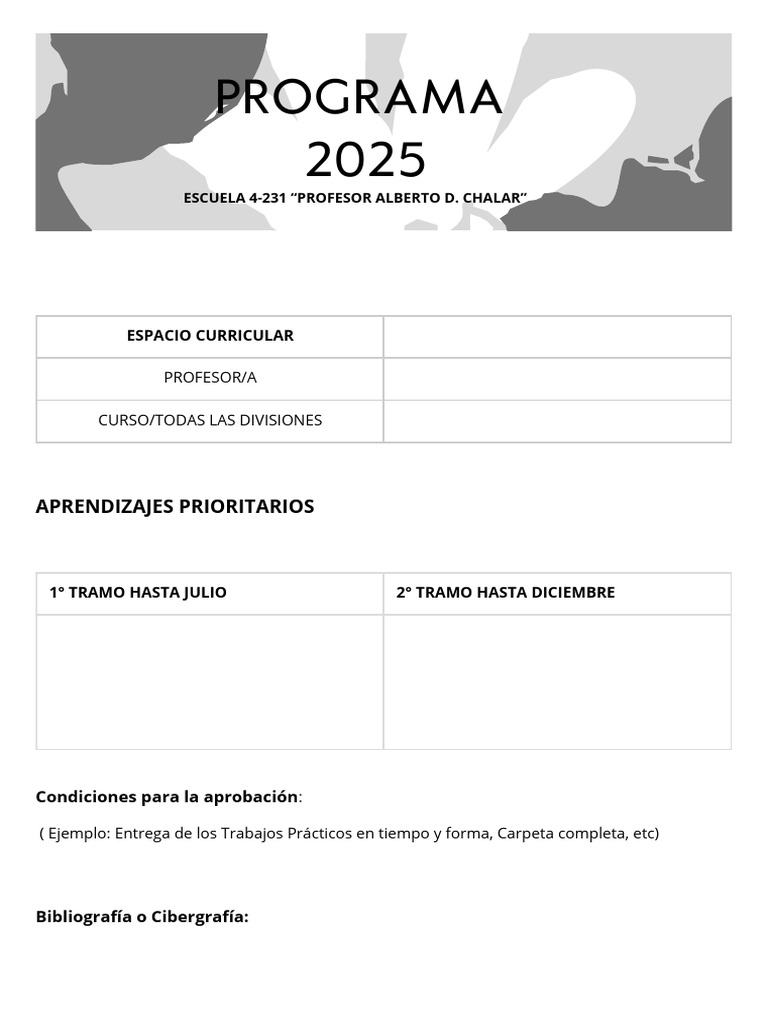 Programa Escolar 2025: Aprendizajes Prioritarios | PDF