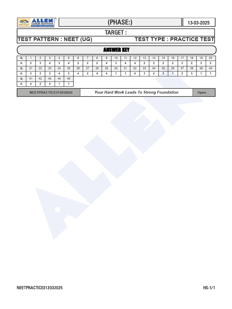 NEET 2025 Answer Key Set 46 PDF | PDF
