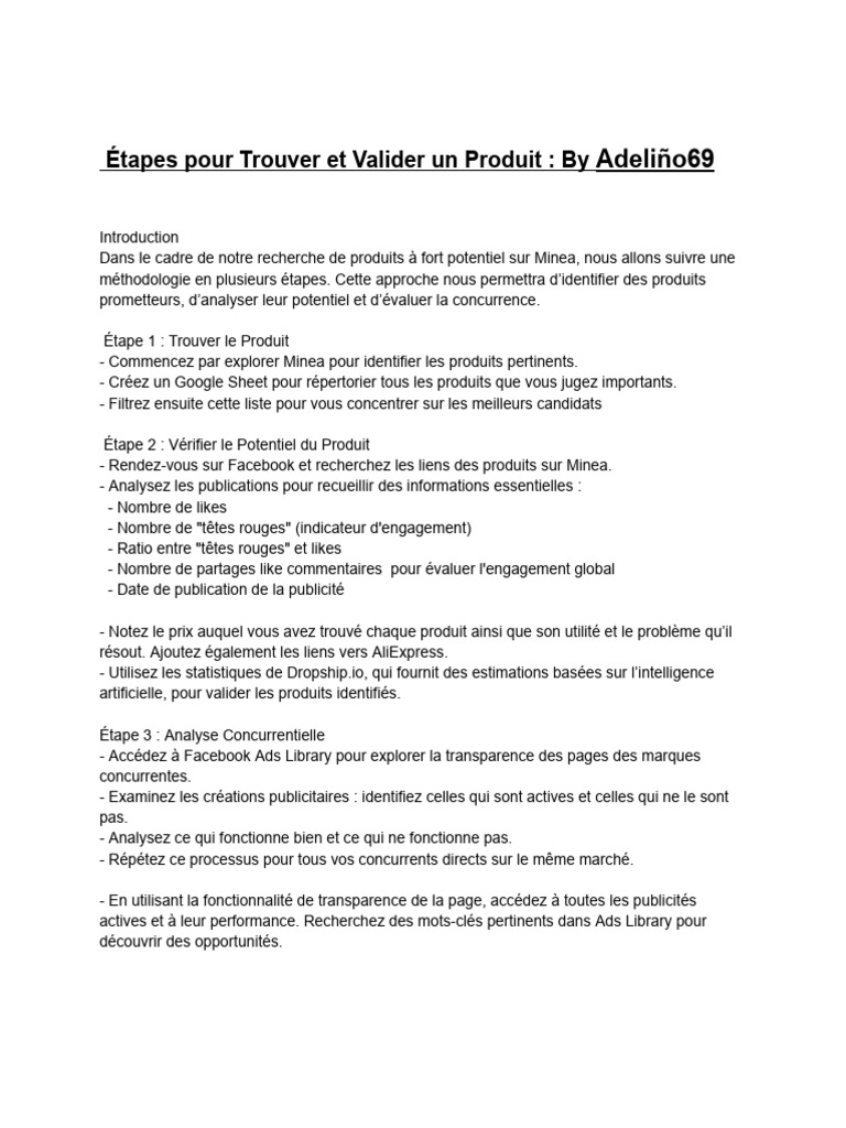 Trouver et Valider un Produit Efficace | PDF | Publicité | Facebook