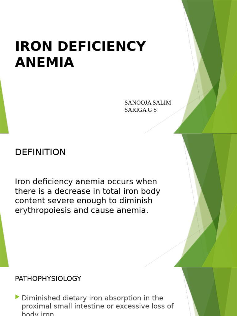 Iron Deficiency Anemia Overview | PDF | Anemia | Medical Specialties
