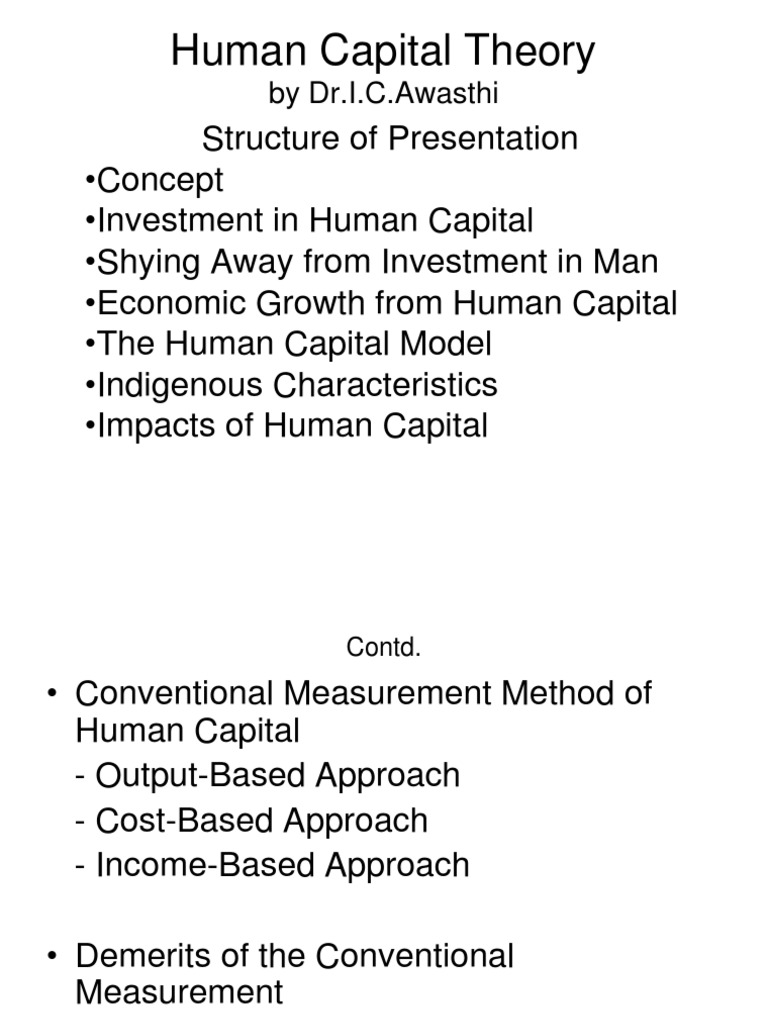 Human Capital Theory PDF Human Capital Development Economics