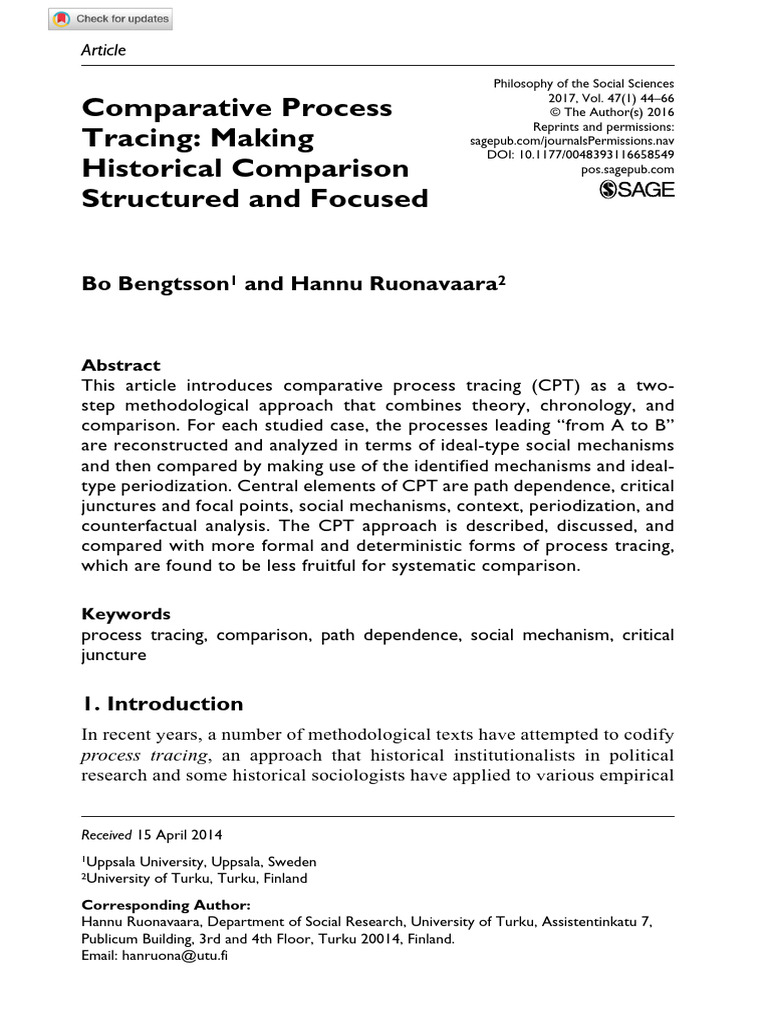 Comparative Process Tracing - Making Historical Comparison Structured ...
