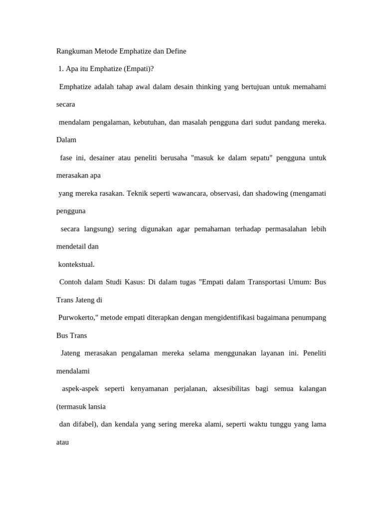 Metode Emphatize dan Define dalam Desain | PDF