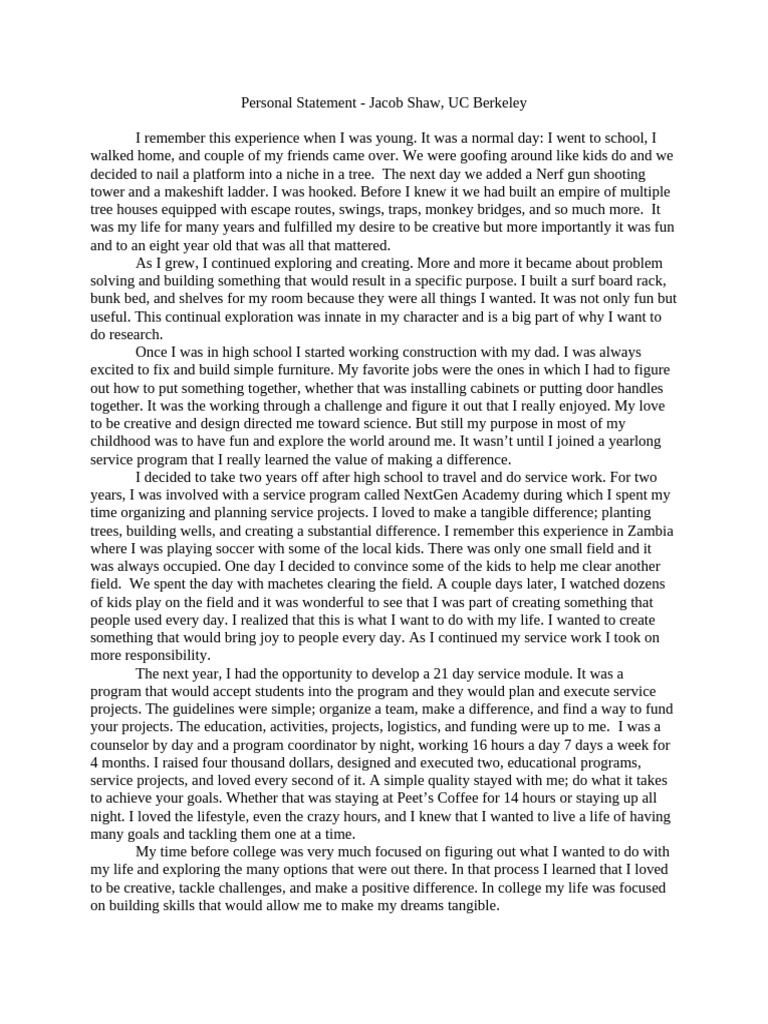 Personal Statement Final Major - 10 - 24 | PDF