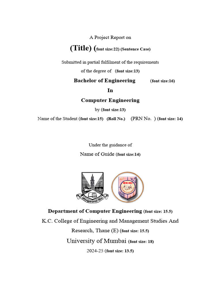 Project Report Template for B.E. | PDF | Accuracy And Precision ...