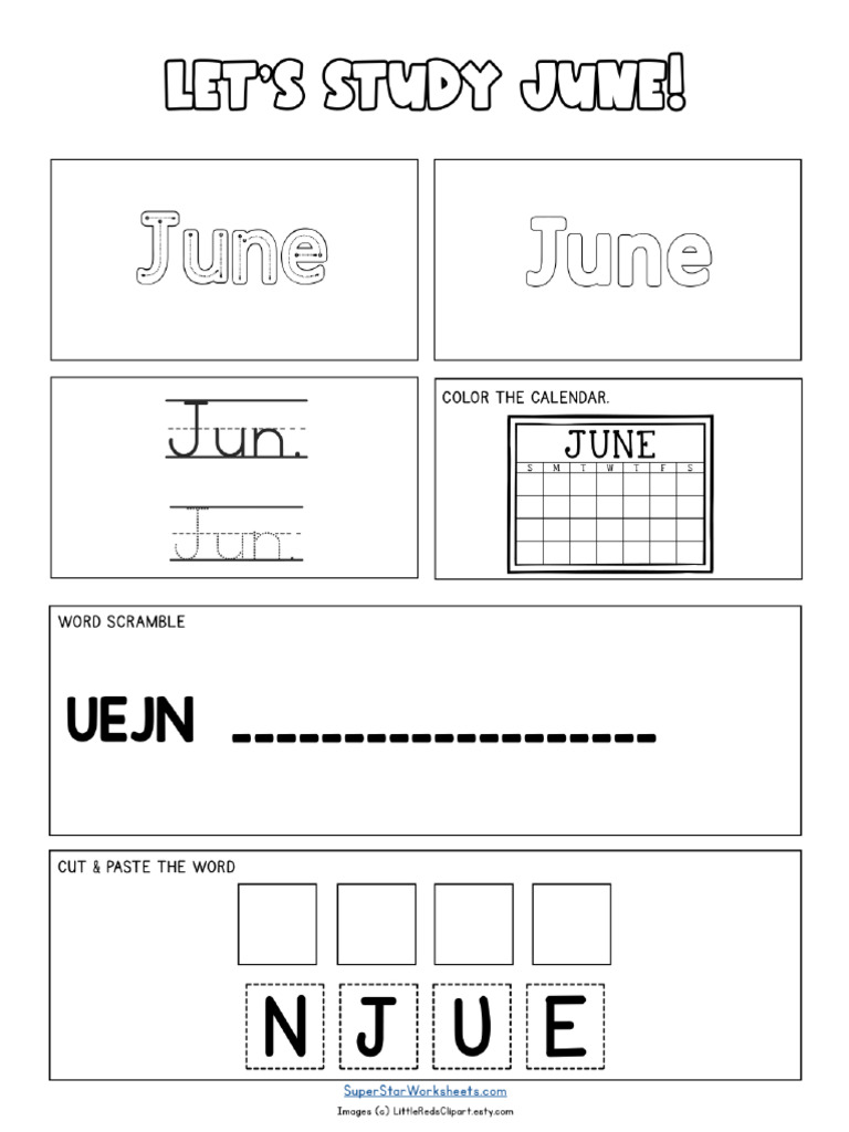MonthsoftheYearWorksheetJune 1 | PDF