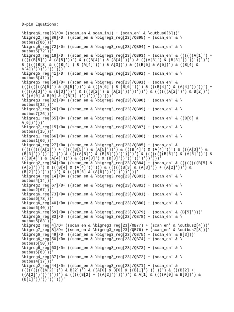 D-pin Equations for Register Control | PDF