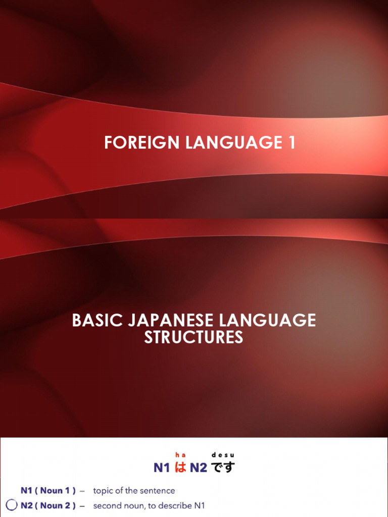 Basic Japanese Language Structures Guide | PDF