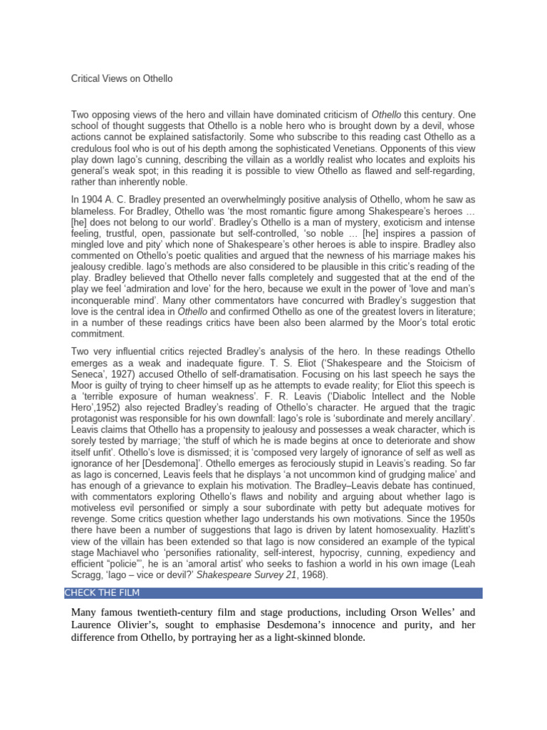 Critical Perspectives on Othello | PDF | Othello | Desdemona