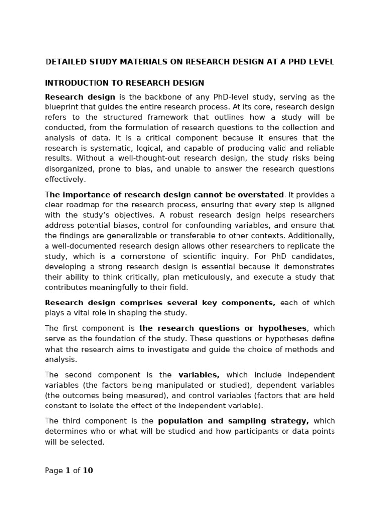 PhD Research Design Study Materials | PDF | Qualitative Research ...