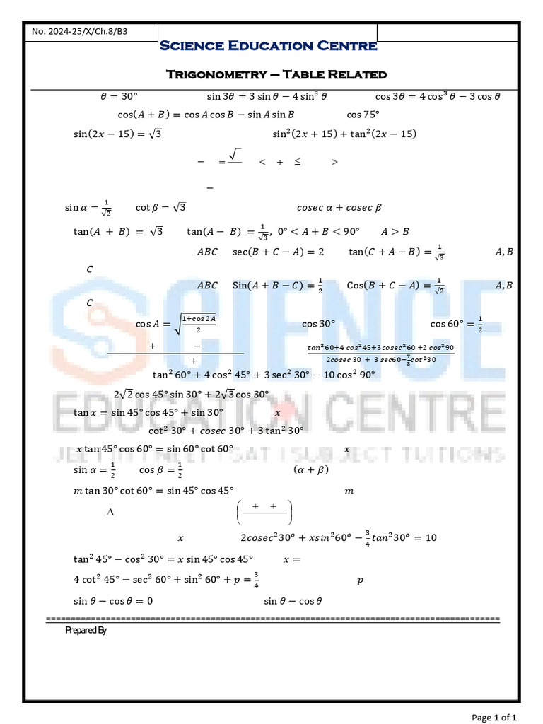 10 B3-Trigonometry-table related | PDF | Trigonometry | Euclid