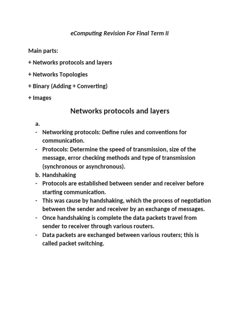 Networking and Binary Concepts Guide | PDF | Computer Network | Network ...