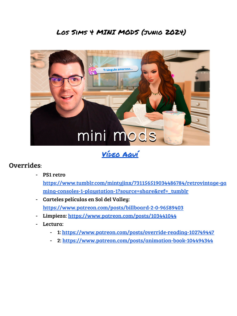 Mini Mods for Sims 4 - June 2024 | PDF