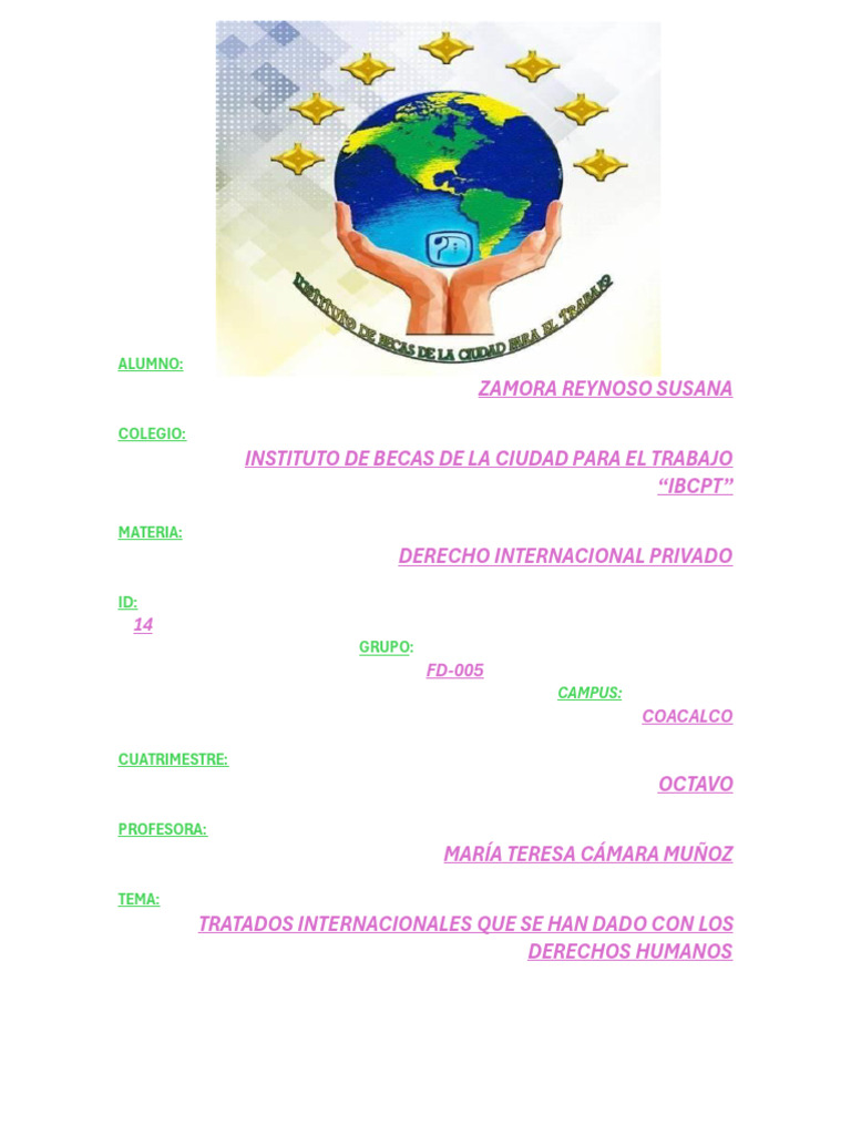 Tratados Internacionales de Derechos Humanos | PDF | Convenio europeo ...