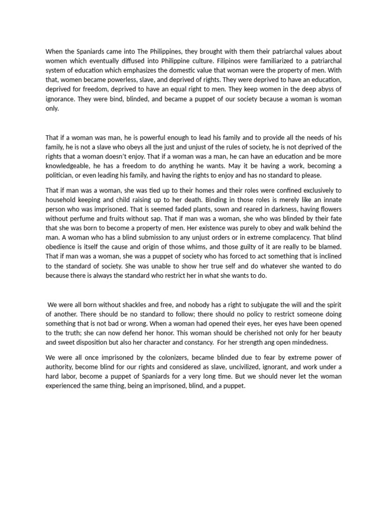 The Impact of Colonial Patriarchy on Women | PDF