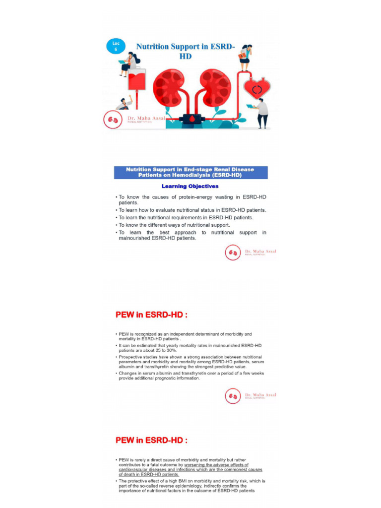 Lec 6 Nutrition Management in ESRD-HD - 2IN1 - Pages-To-Jpg-0001 | PDF
