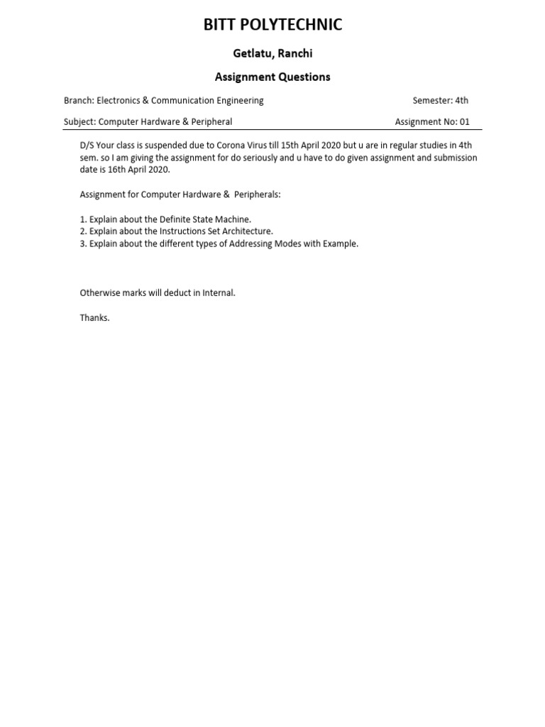 Electronics Engineering Assignments 4th Sem | PDF | Logic Gate ...