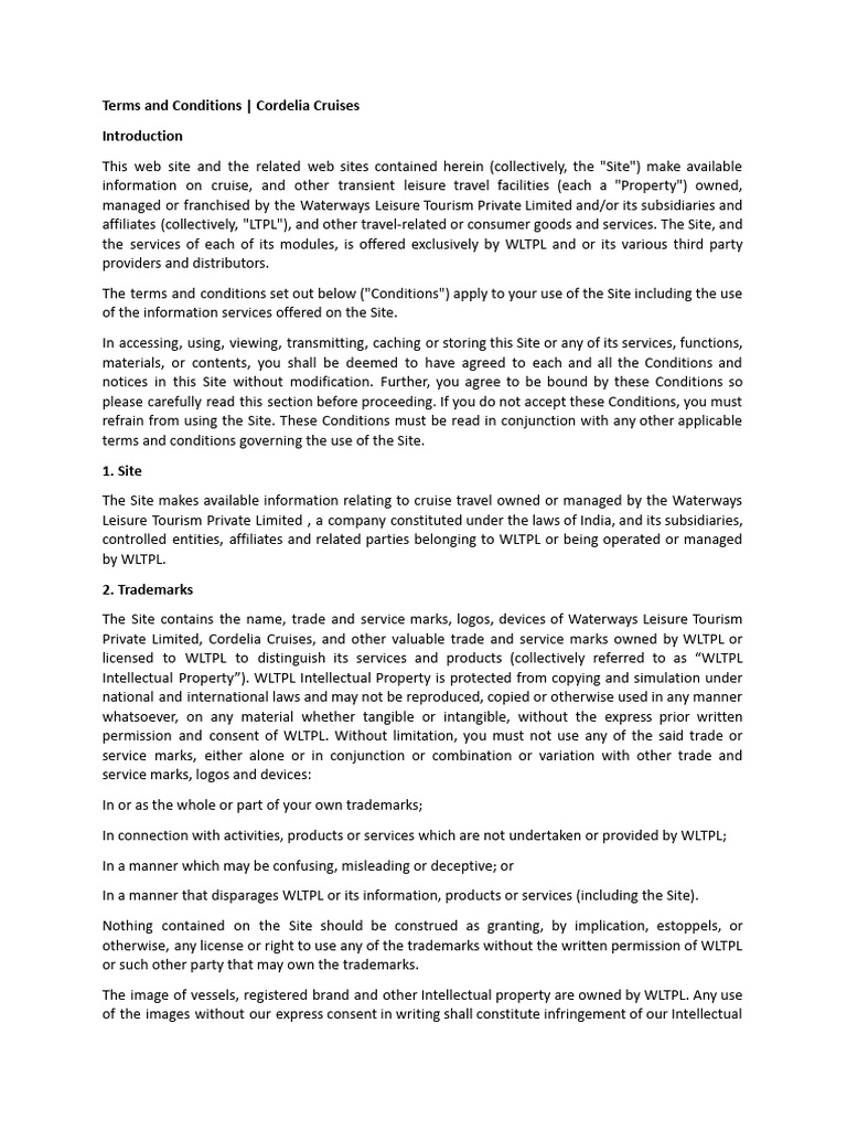 Cordelia - Website Terms and Conditions | PDF | Copyright | Legal Liability