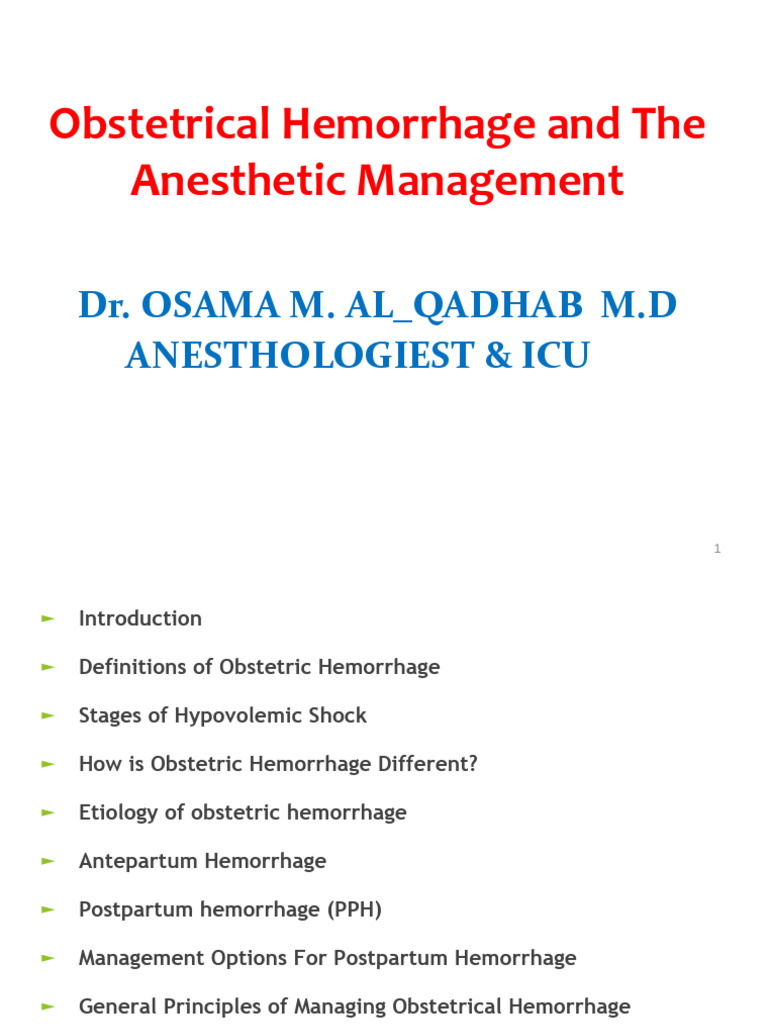 Obstetrical Hemorrhage 333 | PDF | Caesarean Section | Childbirth